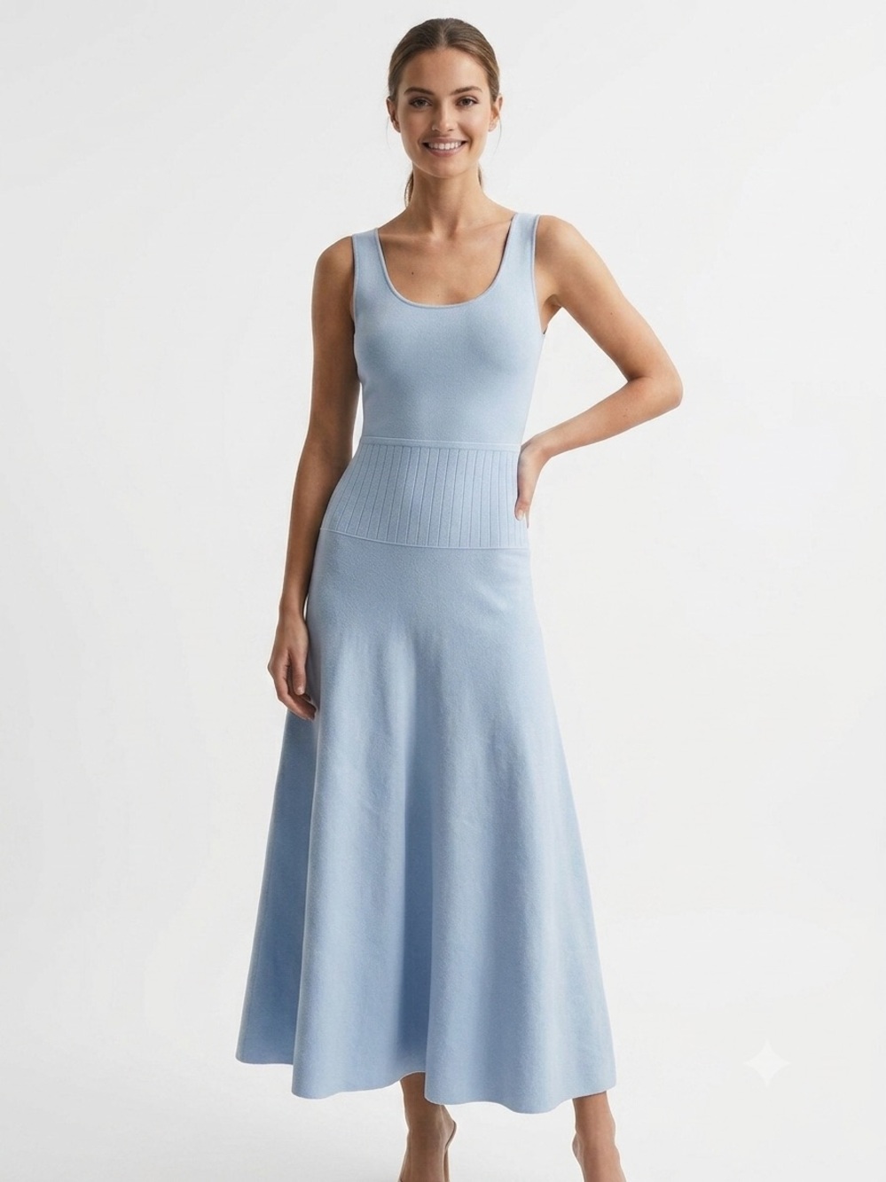 Proenza Schouler Light Blue Sleeveless Knit Maxi Dress XS